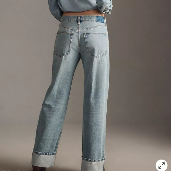 Anthropology Etica Stanton Wide leg/cuff cotton Denim relaxed fit Jeans 31 - Picture 2 of 11